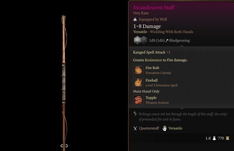 Baldur's Gate 3 Incandescent Staff