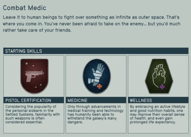 Starfield Combat Medic Background