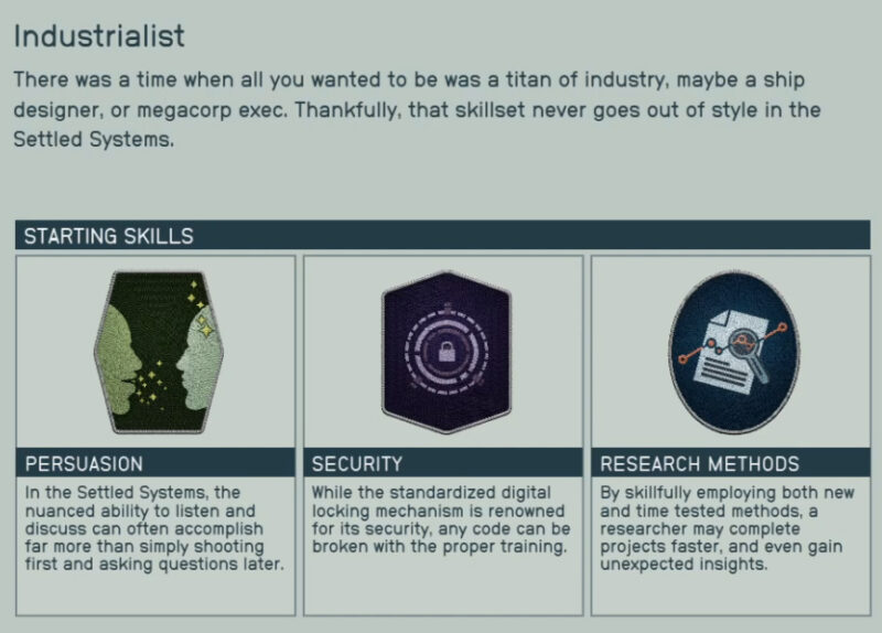 Starfield Industrialist Background