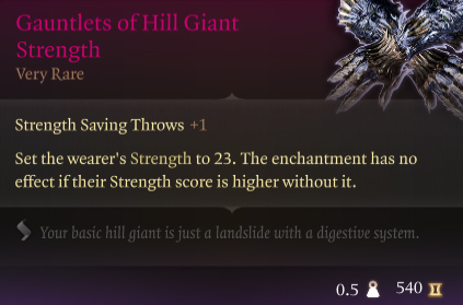 BG3 Gauntlets of Hill Giant Strength